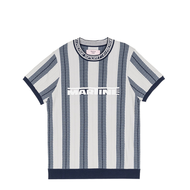 Martine Rose Logo Tight T-Shirt - XS / Blue / Grey
