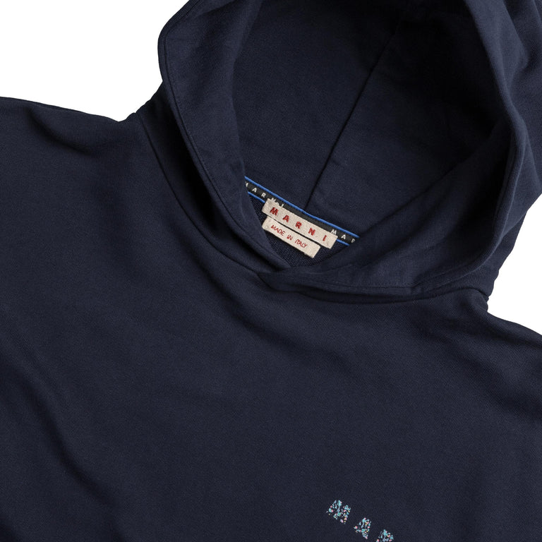 Marni Floral Logo Looback Hoodie