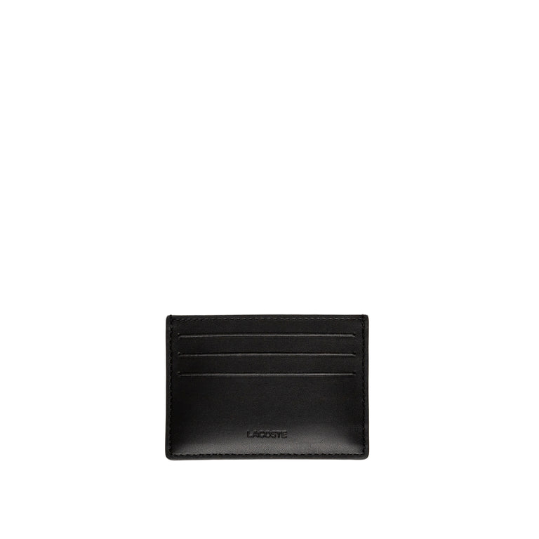 Lacoste Leather Monogram Print Card Holder
