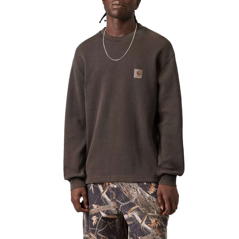 Carhartt WIP L/S Vista Waffle T-Shirt - M / Tobacco Garment Dyed - 3