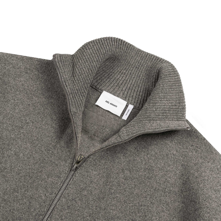 Axel Arigato Core Zip-Up Sweater (Grey Melange)