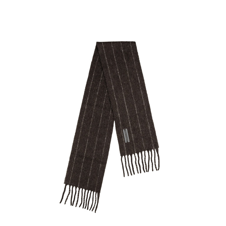 Our Legacy Estate Scarf (Brown Pinstripe Fuzzy Alpaca)