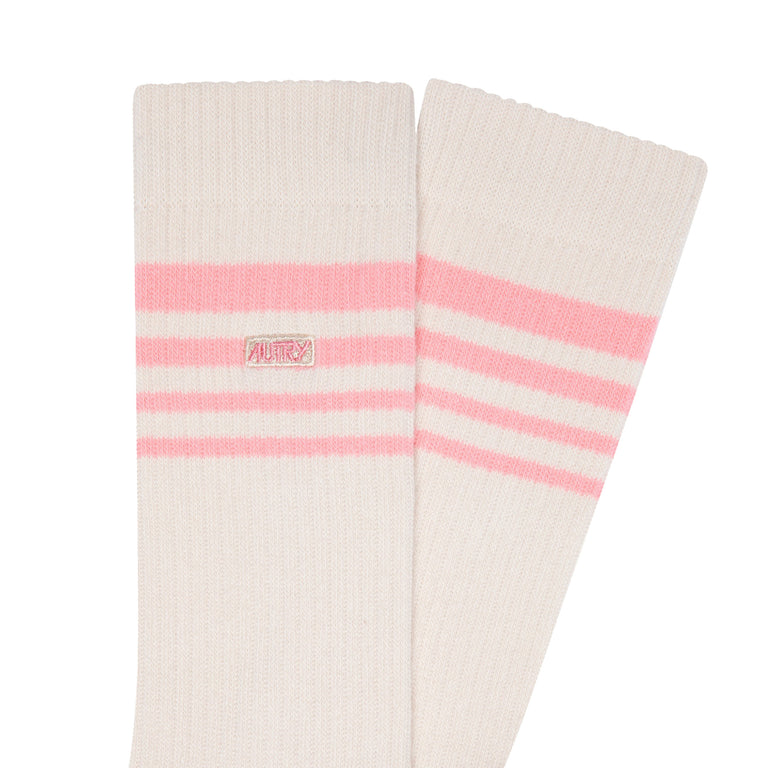 Autry Jacquard Striped Socks - M / Fiber / Pink - 2
