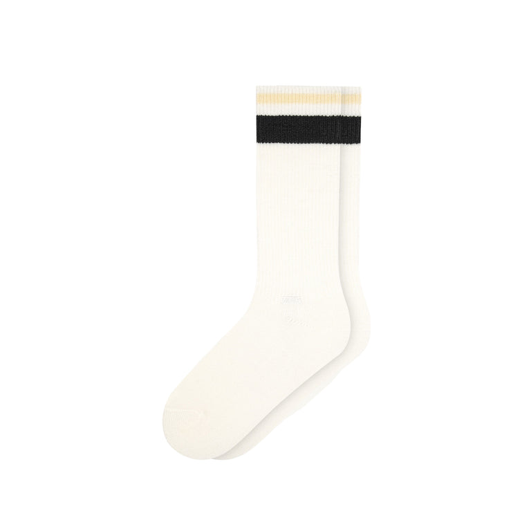 Autry Logo and Stripes Socks - M / Board / Cream / Ivory
