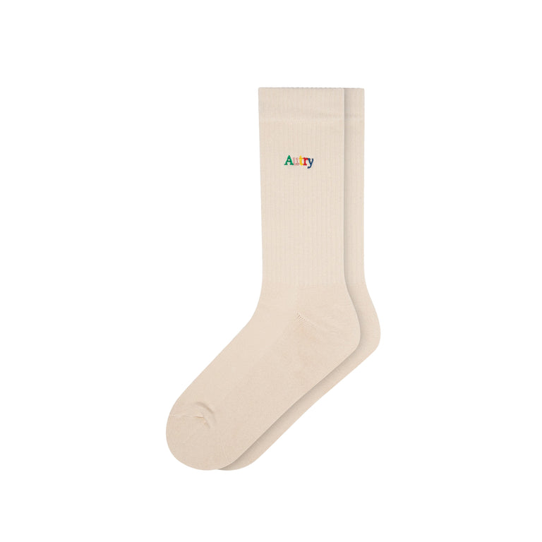 Autry Multicolor Embroidered Logo Socks - M / Ivory - 1