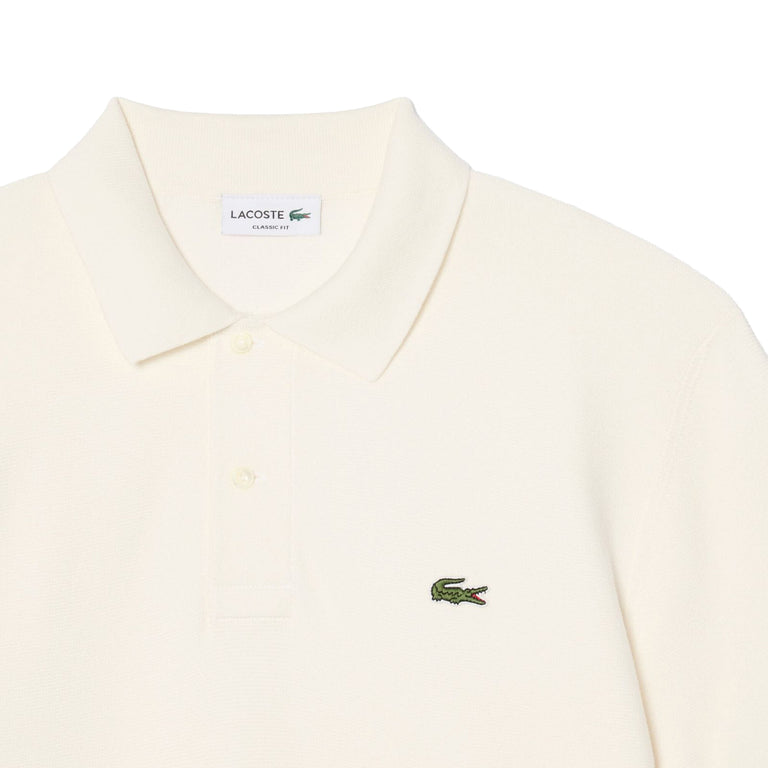 Lacoste Classic Fit Knitted Polo Shirt - L / White - 2