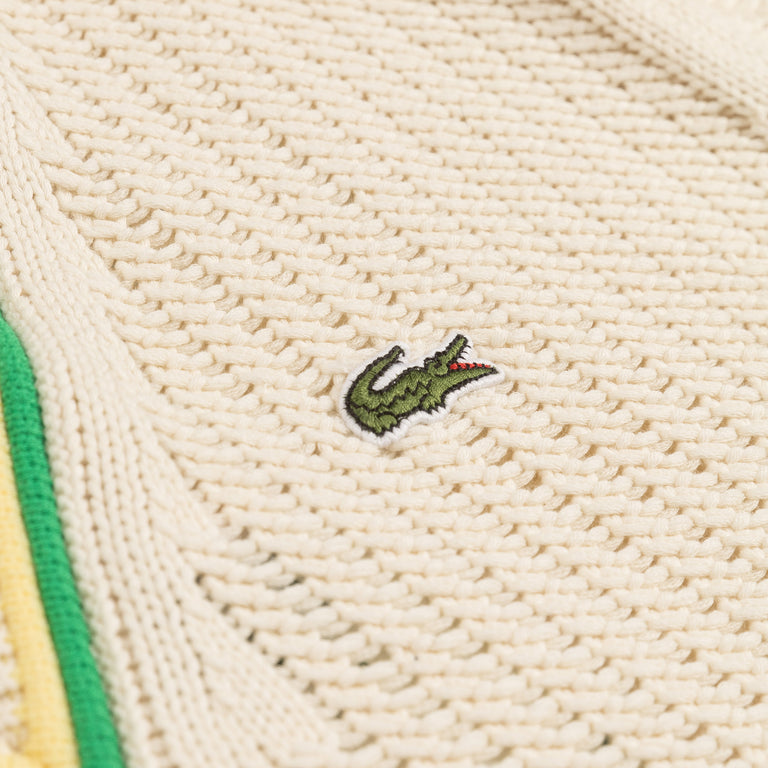 Lacoste V Neck Striped Tennis Sweater