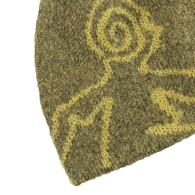 Hiking Patrol Moscot Mohair Mixed Knit Beanie (Yellow)