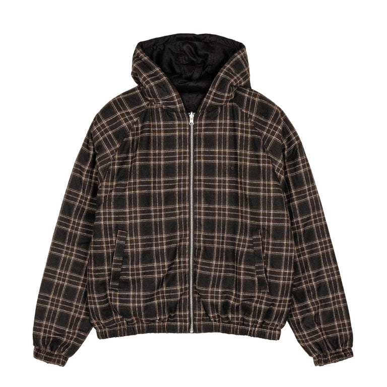 Arte Antwerp Reversible Plaid Hooded Jacket - S / Black - 2