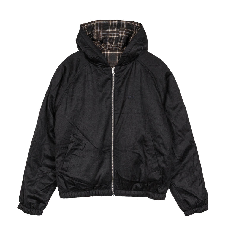 Arte Antwerp Reversible Plaid Hooded Jacket - S / Black - 1