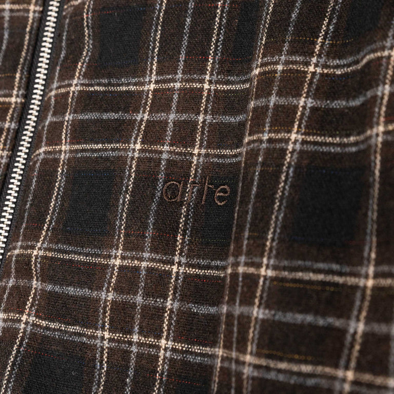 Arte Antwerp Reversible Plaid Hooded Jacket - S / Black - 6