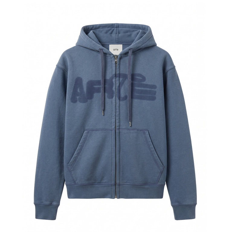 Arte Antwerp Stencil Sunfade Zip Hoodie - XXL / Navy - 1