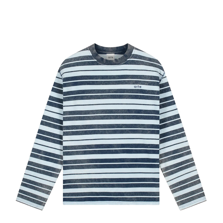 Arte Antwerp Sunfade Striped Longsleeve - S / Navy / Light Blue
