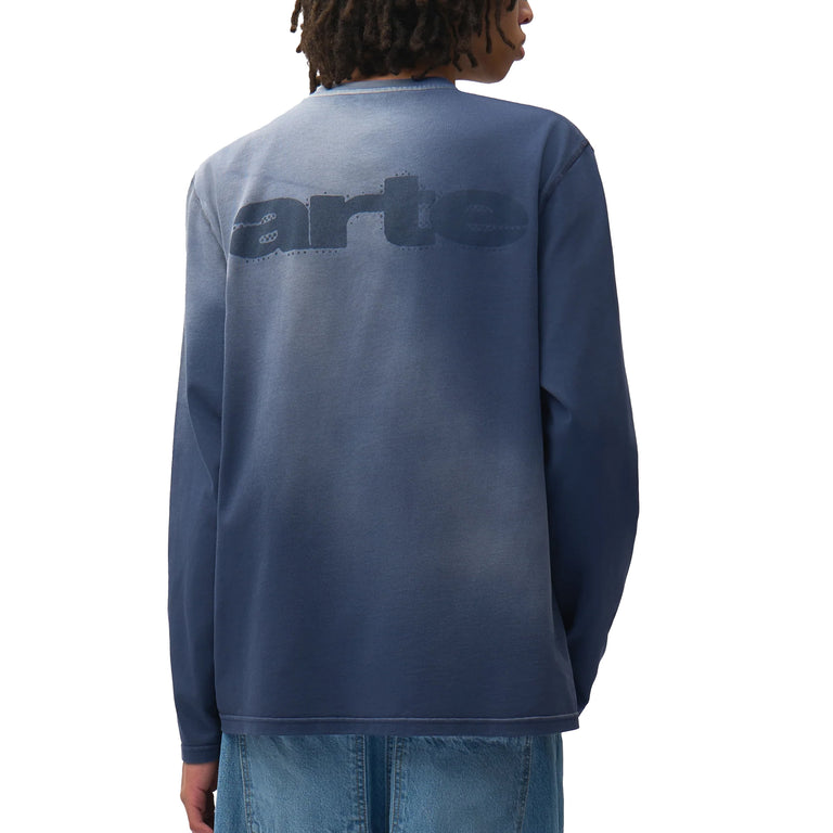 Arte Antwerp Stencil Sunfade Longsleeve - S / Navy - 4