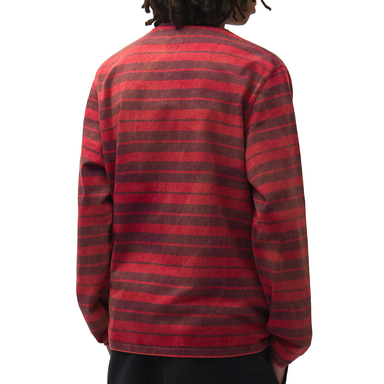 Arte Antwerp Sunfade Striped Longsleeve - L / Red / Bordeaux - 3