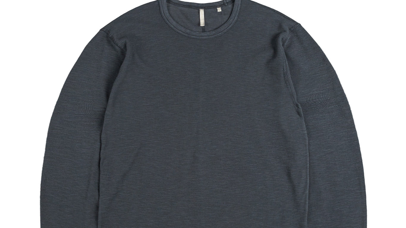 gushpaper WAFFLE L/S TEE BLACK Mサイズ Waffle L/S Crew Neck Tee｜ANYTHING GOES