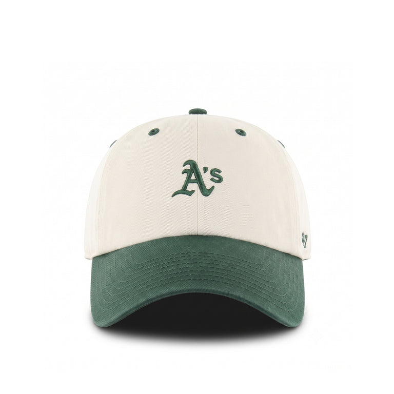 47 MLB Oakland Athletics *Base Runner Two Tone Clean Up* Cap (Natural / Green) - 1