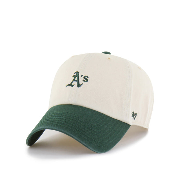 47 MLB Oakland Athletics *Base Runner Two Tone Clean Up* Cap (Natural / Green) - 2