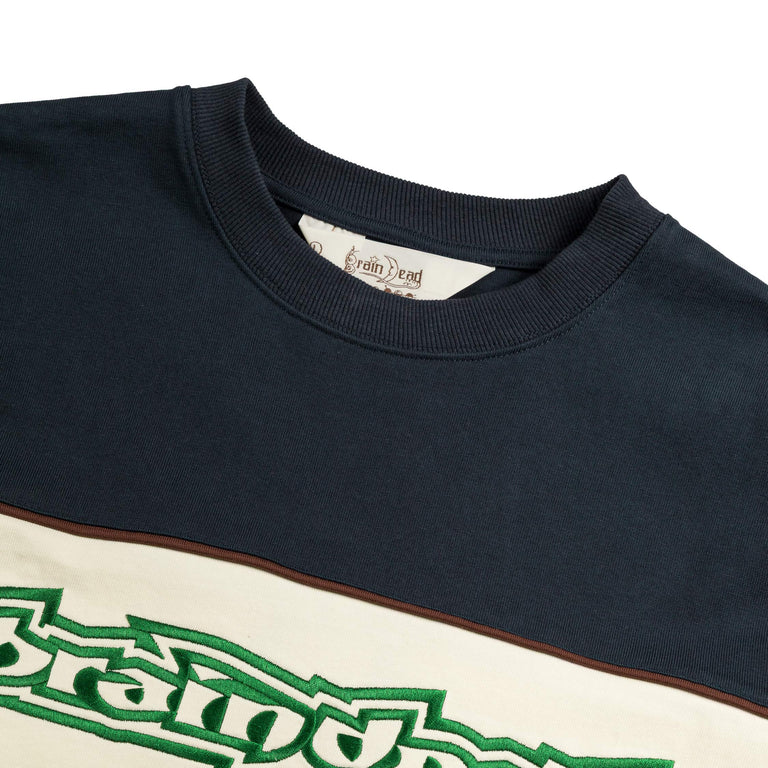 Brain Dead Heavyweight Paneled Long Sleeve Shirt - XXL / Navy - 2
