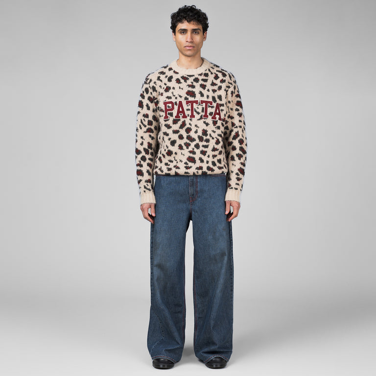 Patta Leopard Brushed Knitted Sweater