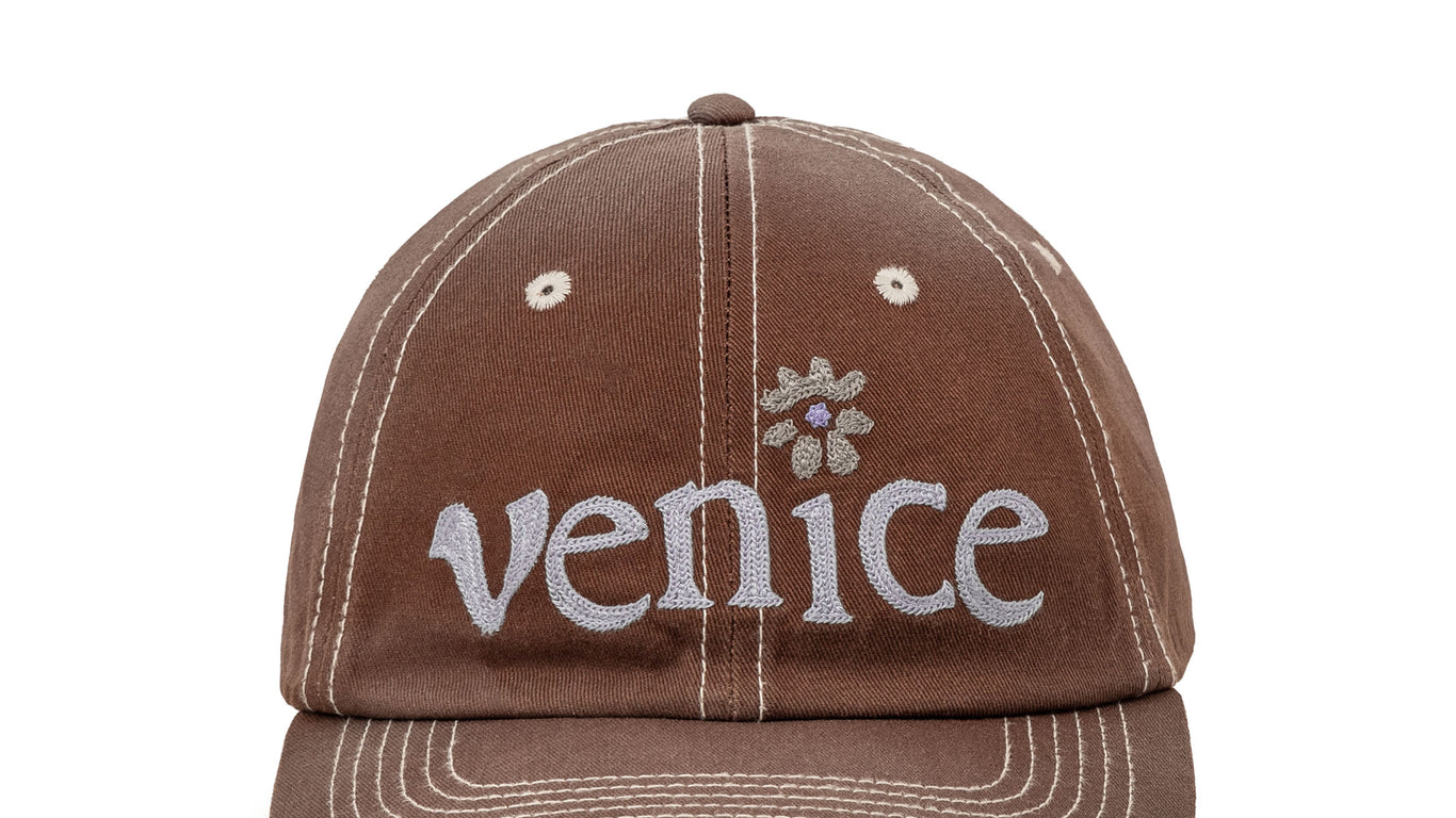 ERL 25aw ブラウン刺繍キャップ venice be nice ERL 25aw ブラウン刺繍キャップ venice be nice