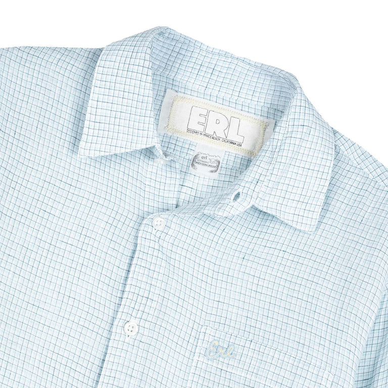ERL Plaid Shirt Woven - S / Blue - 2