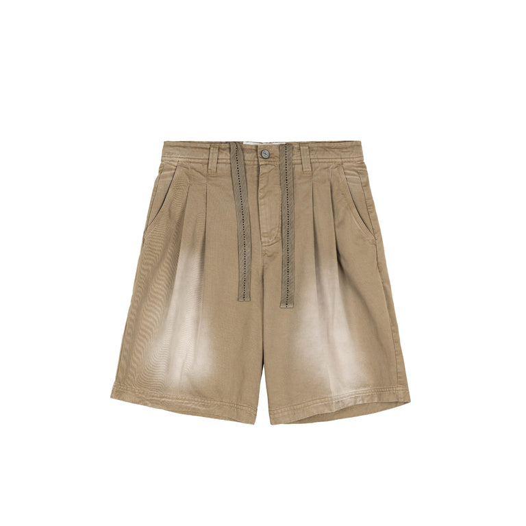 ERL Pleated Chino Shorts - L / Woven Beige - 1