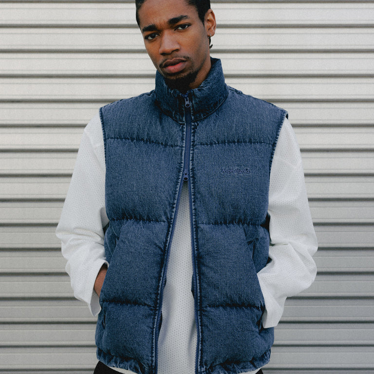 Asphaltgold Together Forever - Denim Vest onfeet