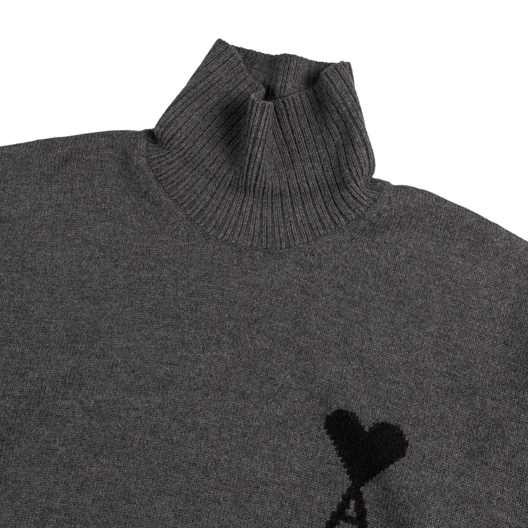AMI Paris	Ami De Coeur Funnel Neck Wool Sweater