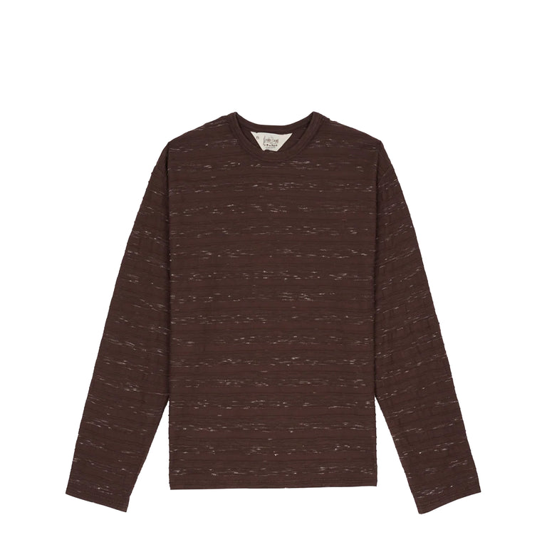 Brain Dead Casey Stripe Long Sleeve T-Shirt - L / Brown
