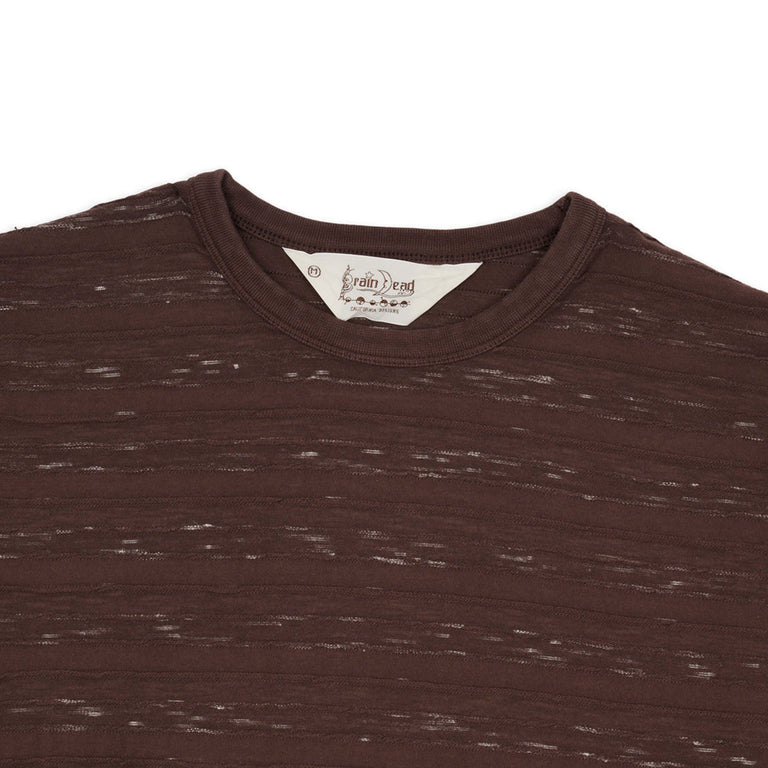 Brain Dead Casey Stripe Long Sleeve T-Shirt - L / Brown - 3
