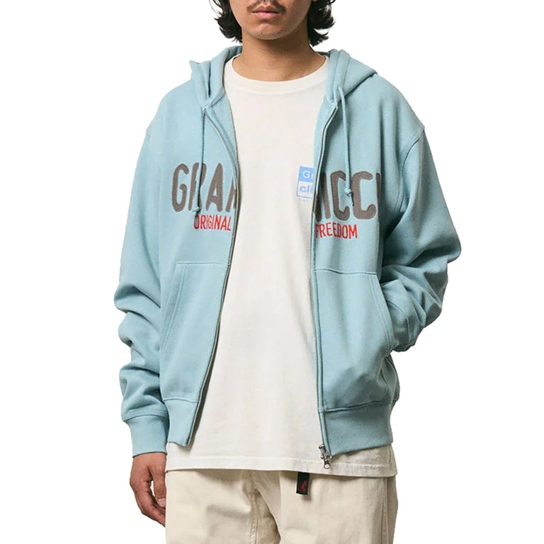 Gramicci Spell Out Zip Hooded Sweatshirt - S / Stone Blue - 3
