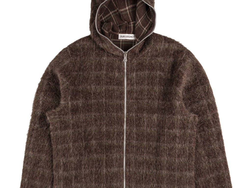 トップス OUR LEGACY full zip hood 44 Our Legacy - Full Zip Hood Black Hairy Wool