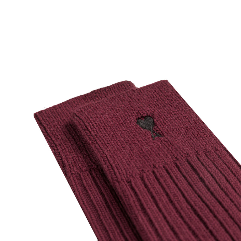 Ami Paris Cotton Ami De Coeur Socks (Cherry)