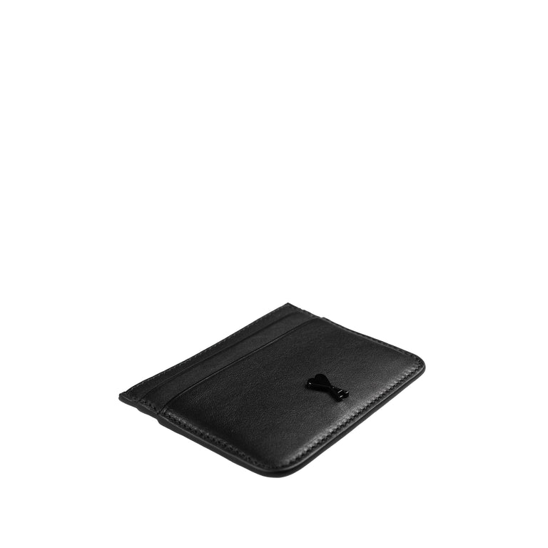 Ami Paris	Smooth Leather Ami De Coeur Card Holder (Black)