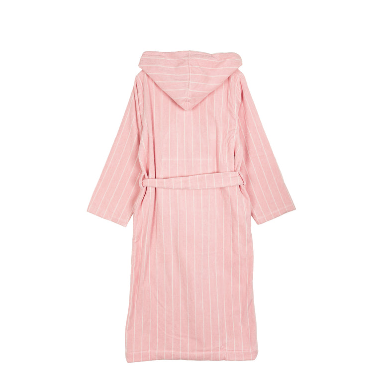 Tekla Hooded Bathrobe - S / Shaded Pink Stripes - 2
