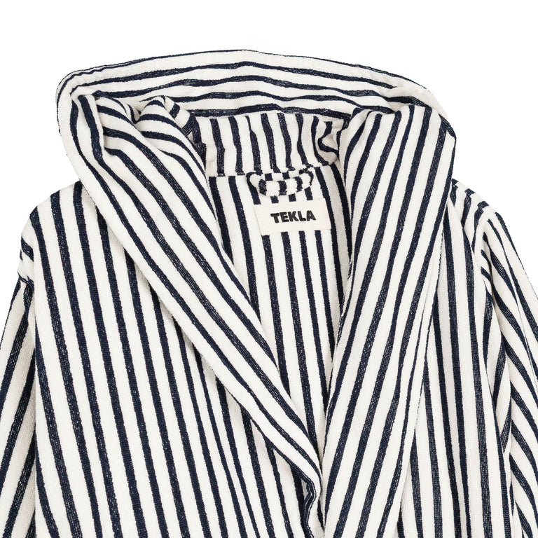 Tekla Hooded Bathrobe - M / Sailor Stripes - 3