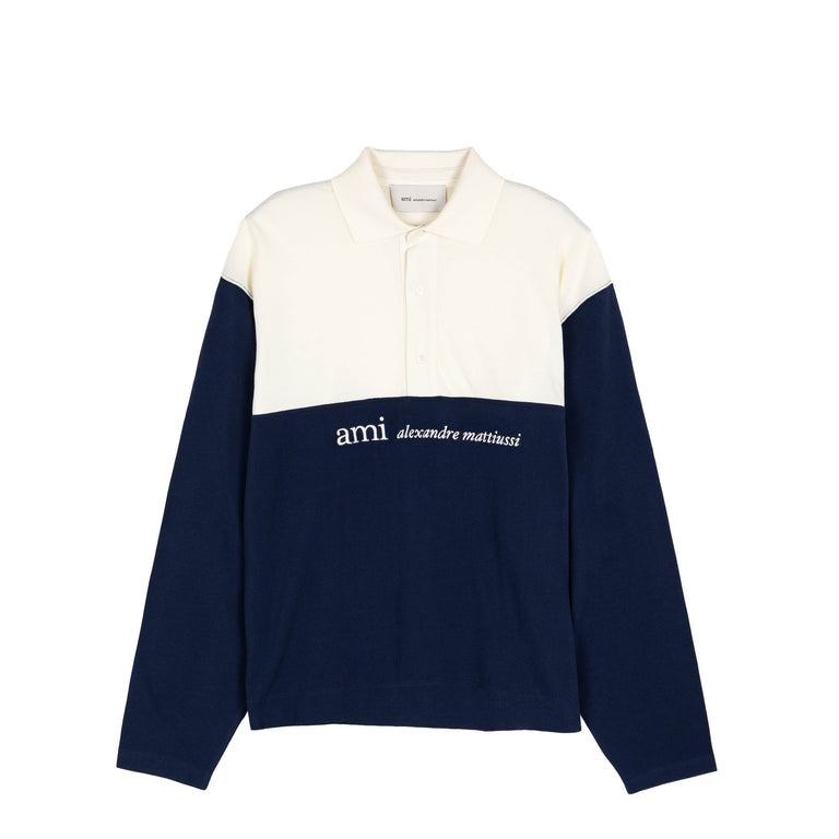 AMI Paris	Alexandre Mattiussi Embroidery Boxy Polo - XXL / White Cream / Ink
