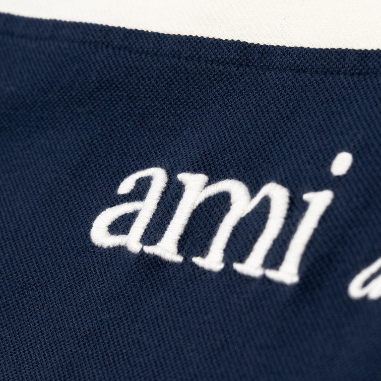 AMI Paris	Alexandre Mattiussi Embroidery Boxy Polo - XXL / White Cream / Ink - 3