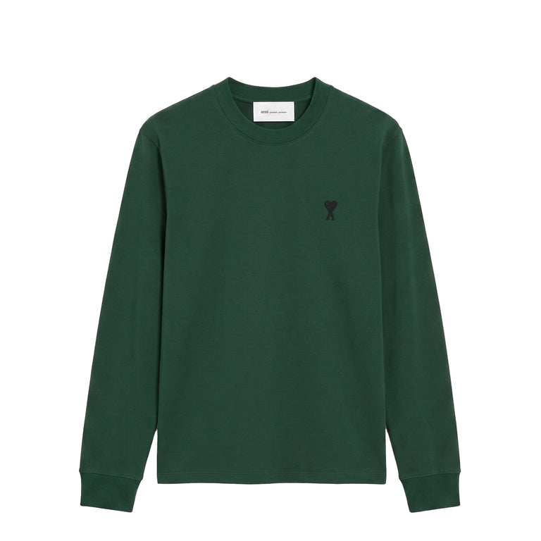 AMI Paris	Ami De Coeur Longsleeve T-Shirt - S / Vert Bouteille / Noir - 1