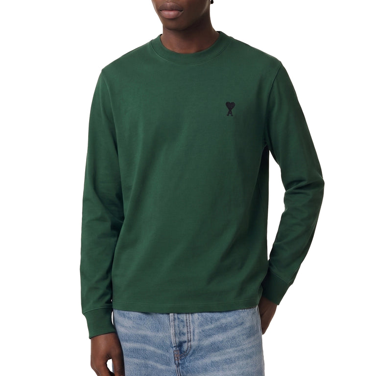 AMI Paris	Ami De Coeur Longsleeve T-Shirt - S / Vert Bouteille / Noir - 2