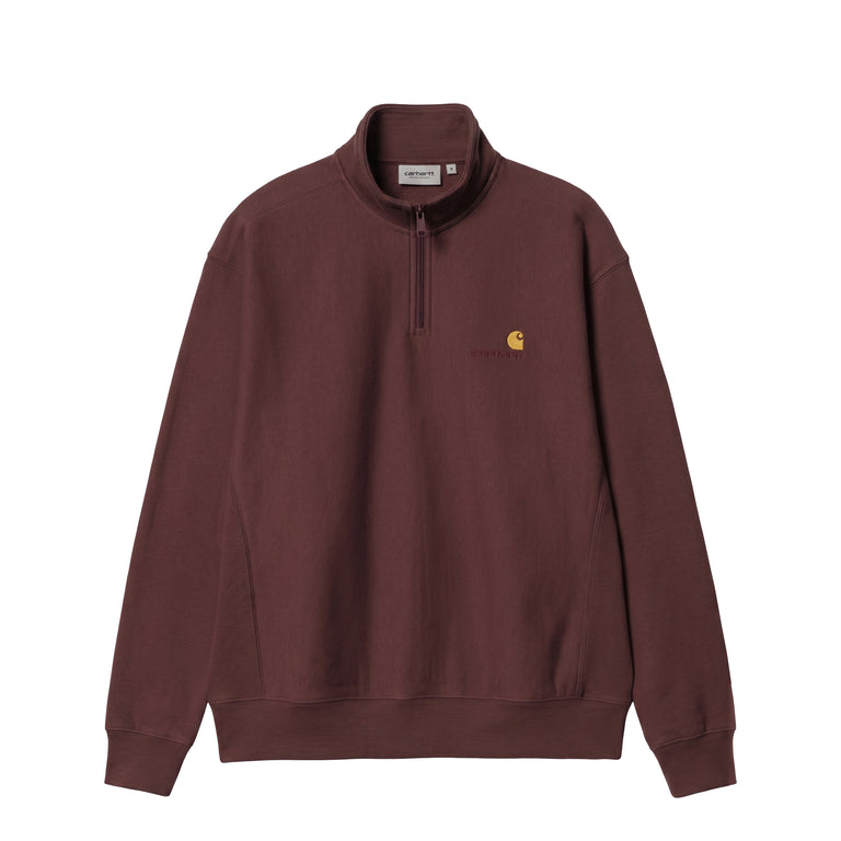 Carhartt WIP Half Zip American Script Sweat - L / Amarone
