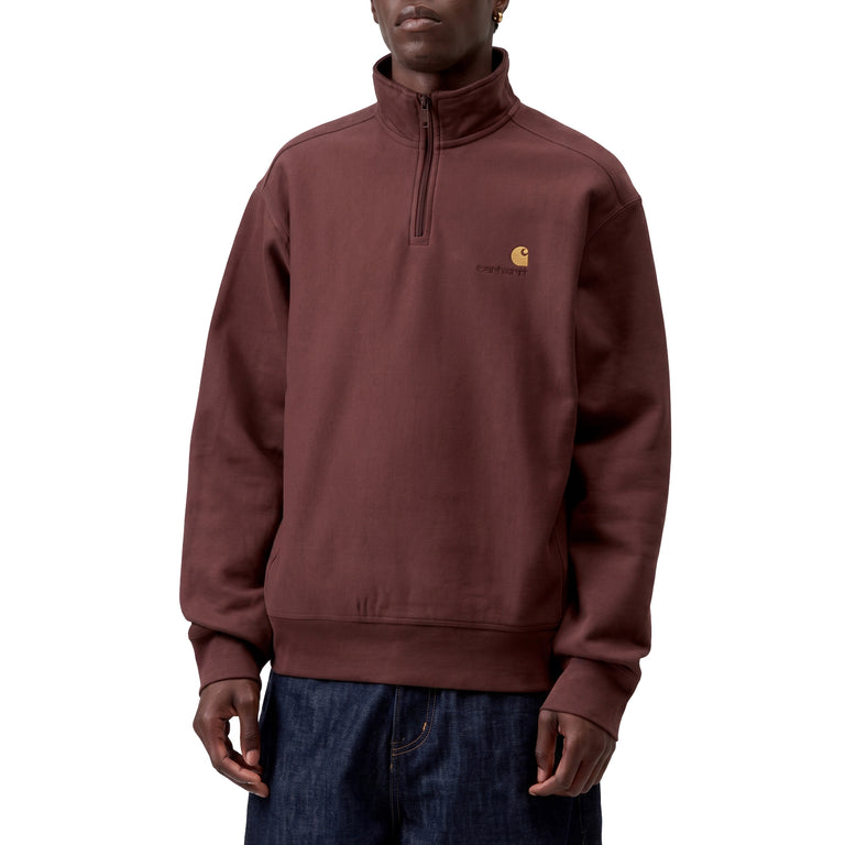 Carhartt WIP Half Zip American Script Sweat - L / Amarone - 3