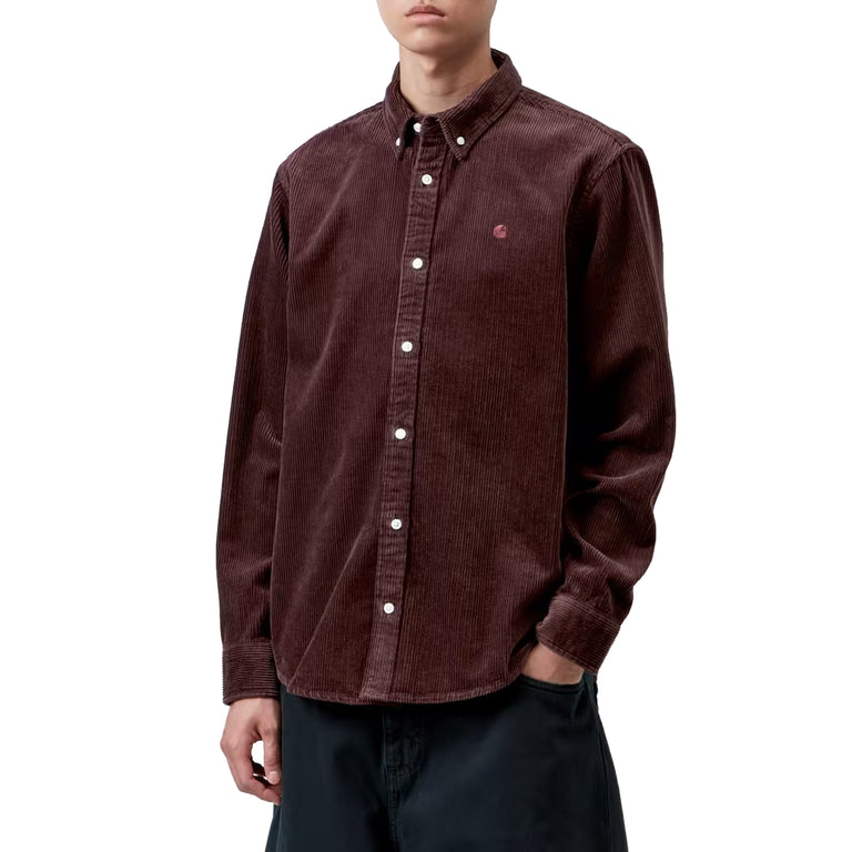 Carhartt WIP L/S Madison Cord Shirt - S / Amarone - 4
