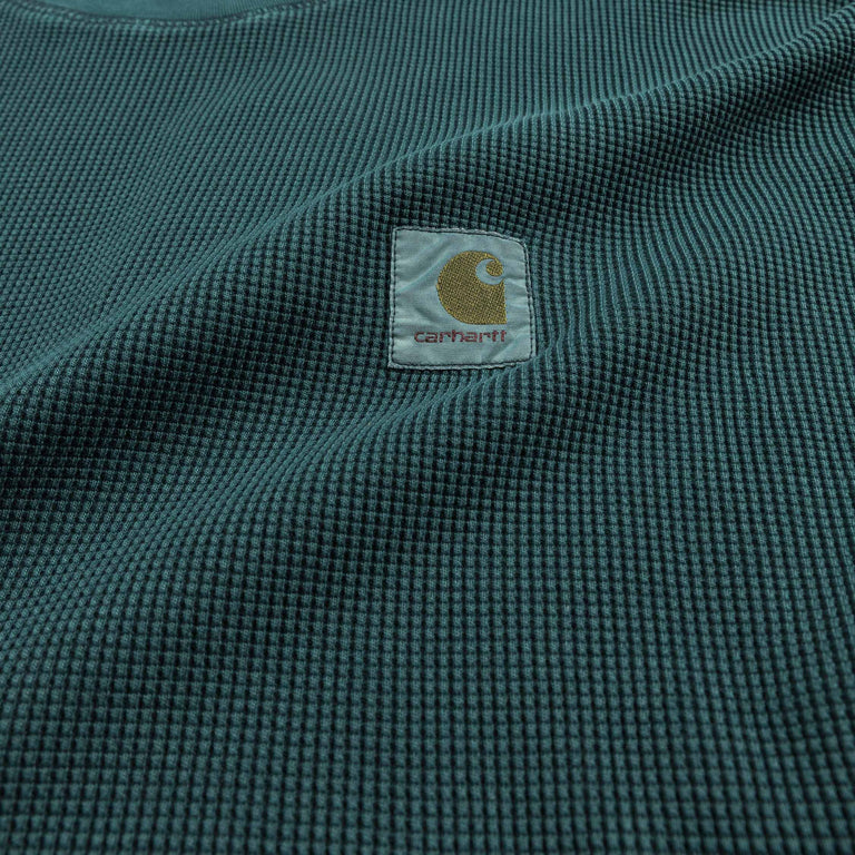 Carhartt WIP L/S Vista Waffle T-Shirt - XXL / Deep Lagoon / Garment Dyed - 3
