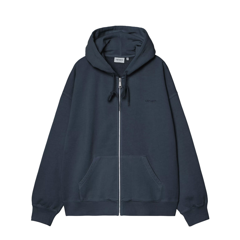 Carhartt WIP Hooded Benton Sweat Jacket - M / Carbon Garment Dyed
