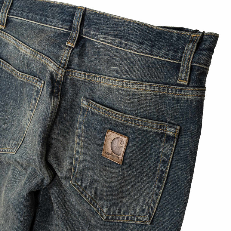 Carhartt WIP Aaron Pant - 36 / Blue Worn Used Wash - 4
