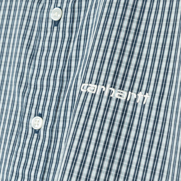 Carhartt WIP Groff Shirt - L / Groff Check, Blue River - 3