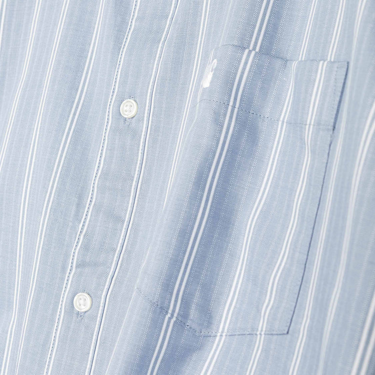 Carhartt WIP L/S Beale Shirt - L / Beale Stripe, Gentle Blue - 3