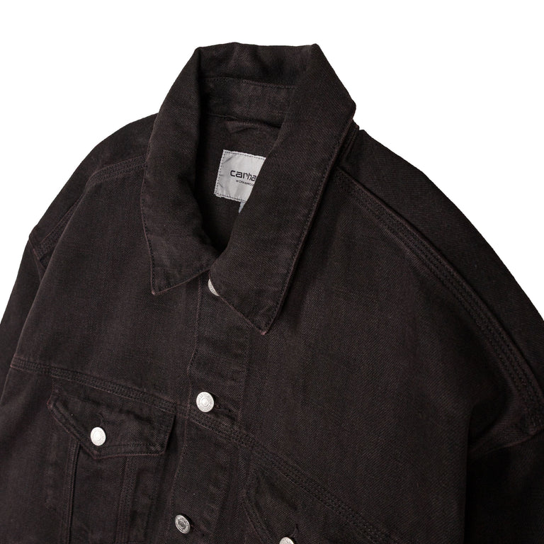 Carhartt WIP Everson Trucker Jacket - S / Black / Palisander / Garment Dyed - 2

